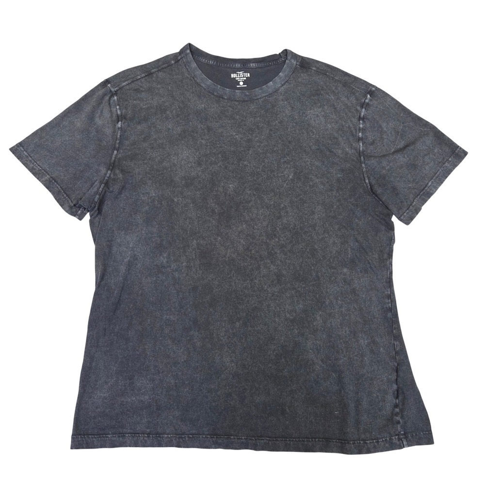 Hollister Mens XL Relaxed Fit T-Shirt Charcoal Gray Acid Wash Cotton Tee Casual